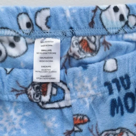 Briefly Stated Disney Frozen Movie Womens‎ Pajamas Sz S Fleece Olaf Elsa Anna - Picture 7 of 10
